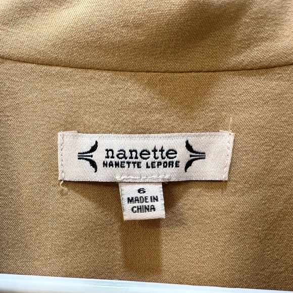 Nanette Lepore Tan Pleated Maxi Dress with Puff Sleeves - Picture 3 of 12